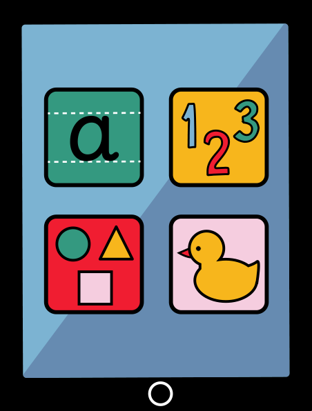 iPad with four educational apps